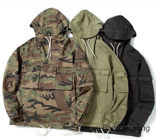 Men hooded camouflage smock - men's,