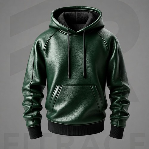 Men dark green real leather - men's,